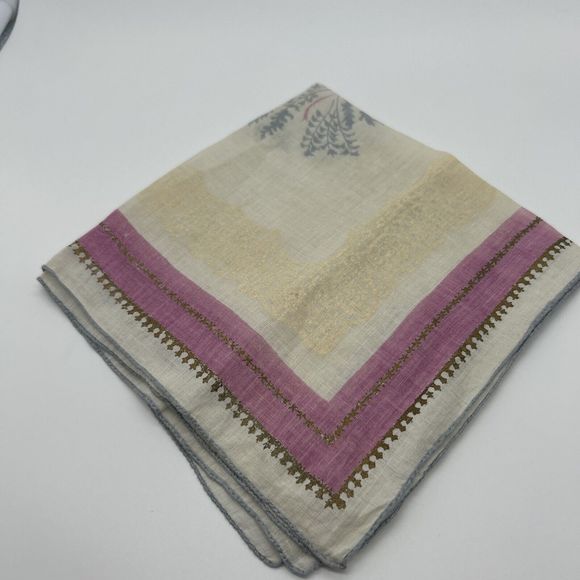 Vintage Hanky-Tammis Keefe-1950's- Handkerchief Dainty Lace Pattern Pink Gold - Picture 12 of 13